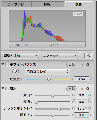 Apple Apertureで白膜の消去